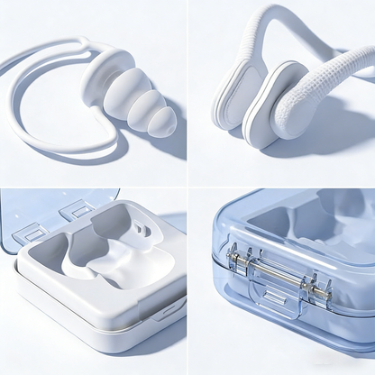 Professional Waterproof Swimming Earplugs and Nose Clip Set