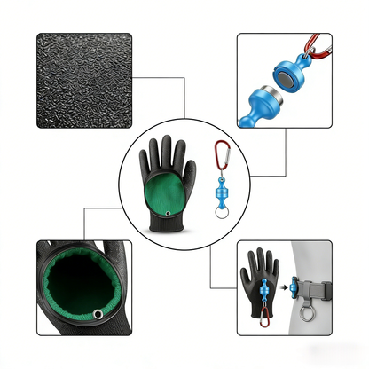 Professional Magnetic Quick-Release Fishing Gloves